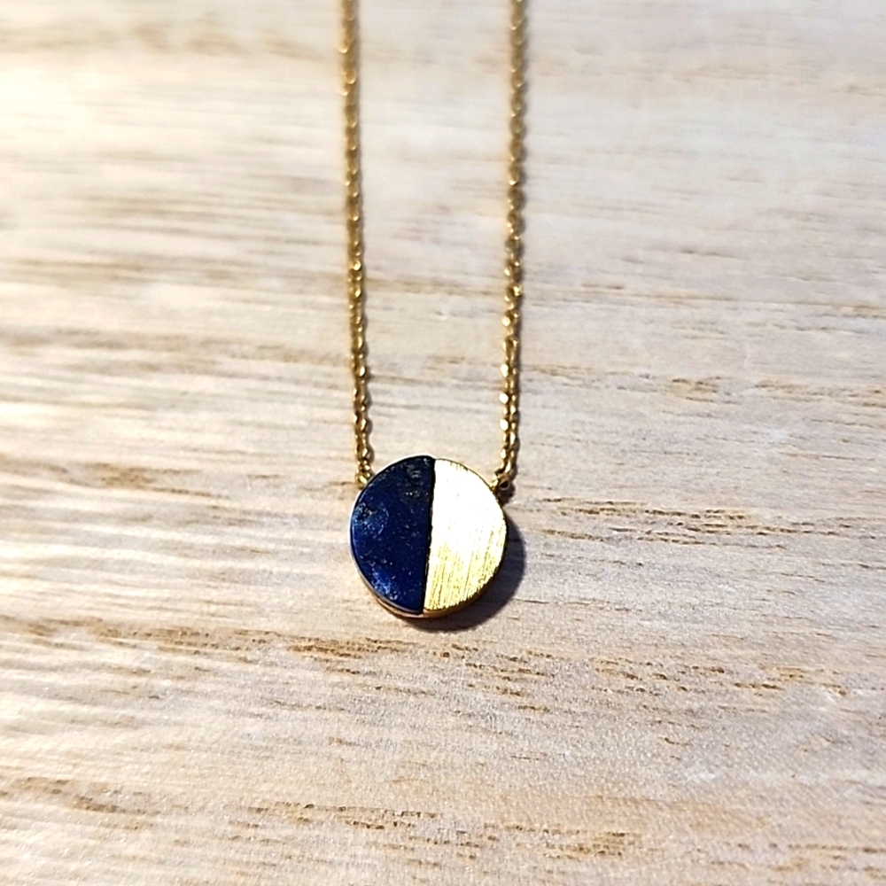 Gold and blue stone necklace